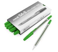 MITSUBISHI Uniball SA-S Pen, Green, 0.7mm, Pack of 12