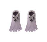 MITSUHA Yoga Grip Socks for Women, Five Toe Non-Slip Socks, Breathable Cotton Pilates & Ballet Socks for Dance, Workout, Fitness, Running(PUR)