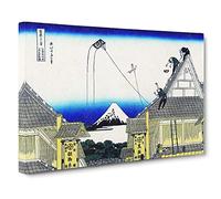 Mitsui Shop on Suruga Street in Edo by Katsushika Hokusai Painting Canvas Print | Gallery Wrapped 30mm Frame Wall Art | 30x20 inches | Ready to Hang | Asian Cityscape Picture | Living Room Lounge