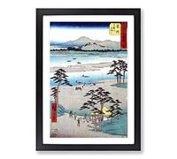 Mitsuke by Utagawa Hiroshige Framed Print | A2 Black Framed Wall Art | Ready to Hang | Asian Nature Picture | Living Room Bedroom Lounge Office