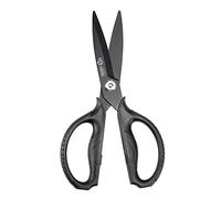 MITSUMOTO SAKARI Japanese Kitchen Scissors All Purpose, Black Titanium Plated Heavy Duty Kitchen Shears, Multipurpose Cooking and Herb Scissor, Micro Serrated