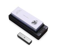 MITSUMOTO SAKARI Japanese Knife Sharpening Stone, 2000/6000 Grit Professional Kitchen Double Sided Whetstone, Knife Sharpener with TPR Rubber Non-Slip Base