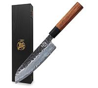 MITSUMOTO SAKARI Japanese Santoku Knife, 7 inch Hand Forged Kitchen Knives