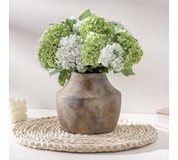 Mitt&Ditt Ceramic Flower Vase, 5.3 inch Pottery Farmhouse Rustic Vase, Handcrafted Weathered Vases, Small Flower Terracotta Vases for Home Decor, Living Room, Table, Shelf, Mantel, Neutral