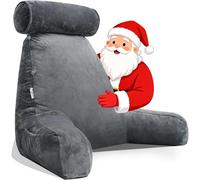 mittaGonG Shredded Foam Reading Pillow with Detachable Neck Roll Pillow & Support Bed Backrest Pillow with Arms - Great Support for Reading, Relaxing, Watching TV - Perfect for Adults, Teens, and Kids