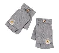 Mittens for Women Cold Weather Heated Winter Half Finger Gloves Ladies Winter Student Writing Warm Gloves Knitting Wool Fingerless Flip Gloves Gloves Mittens (Grey, One Size)