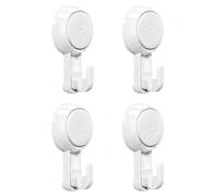Mitterm ESuction Hooks for Bathroom with Vacuum Suction Cups,4 Hook,Single Suction Cup Hook, Detachable and Reusable Door Hook for Wreath Easy to Install Heavy for Bathroom and Kitchen