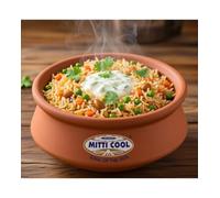 Mitti Cool Earthen Clay Handi for Cooking and Serving, Terracotta, 1.5 Litre