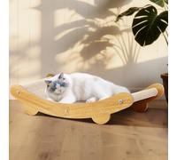 Mittimiya Sisal Cat Scratcher Bed Shaped U, for Indoor Cats, Hammock for Scratching Pad, Large Cat Lounge, Wooden Furniture Protector