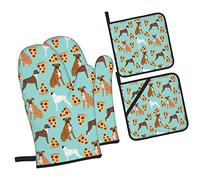 Mitts And Pot Holders Set Boxer Dog Reusable Kitchen Gloves Washable Potholders For Birthday Gifts Christmas