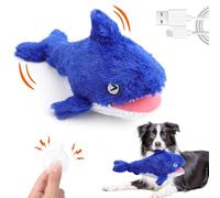 Mity rain 2 in 1 Interactive Dog Toys, Shark Dog Toy to Keep Them Busy, Plush Squeaky Dog Toys, Rechargeable Wiggly Fish Blue Dog Toys for Small Medium Large Dogs, Moving Dog Toys for Indoor&Outdoor