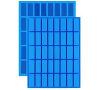 Mity rain 2 pack 40 Cavity Narrow Rectangle Silicone Caramel Candy Molds Chocolate Bar Mold for Truffles, Ganache, Jelly, Praline, Brownie, Butter, Ice Cube Tray