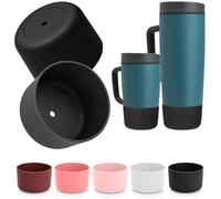 Mity rain 2PCS Protective Boot for Owala SmoothSip Slider with Handle 12 oz & 24 oz, Tumbler Silicone Boot Travel Mug Accessories,Anti-Slip, Noise-Reducing,Prevents Scratches(Black)