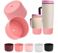 Mity rain 2PCS Protective Boot for Owala SmoothSip Slider with Handle 12 oz & 24 oz, Tumbler Silicone Boot Travel Mug Accessories,Anti-Slip, Noise-Reducing,Prevents Scratches(Pink)