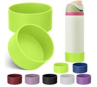 Mity rain 2PCS Silicone Boot for Owala Water Bottle 24 oz 32 oz, Anti-Slip Protective Sleeve Bottom Bumper Protector for FreeSip Stainless Steel Water Bottles Accessories (Shining Green, 24oz)