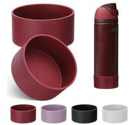 Mity rain 2PCS Silicone Boot for Owala Water Bottle 24 oz 32 oz, Anti-Slip Protective Sleeve Bottom Bumper Protector for FreeSip Stainless Steel Water Bottles Accessories (Black Cherry, 24oz)