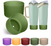 Mity rain 2PCS Silicone Boot for Owala Water Bottle 30 40 oz Accessories, Translucents Boot for FreeSip Sway/Twist, Anti-Slip Protective Sleeve Bottom Protector(Dream Green)