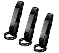 Mity rain 3 Pack Duty Belt Key Holder, Stainless Steel Key Holder for Belt with Detachable Keyring, Belt Key Clip for Police Handicuff/Fire Agencies/Law Enforcement, Key Clips （Upgrade）