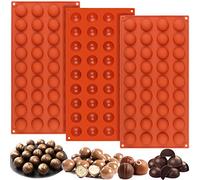 Mity rain (3 Pcs) 36 Cavity Semi Silicone Mold/Bite Sized Mini Chocolate Balls Mold/Round Fat Bomb Mold Dome Half Sphere Mold for Cake Baking, Jelly, Pudding, Mousse, Ice Cube Tray(27mm/1 In Sphere)