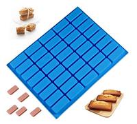 Mity rain 40 Cavities Rectangle Silicone Mold - Caramel Candy Trays Molds for Chocolate Truffles, Ganache, Jelly, Praline, Ice Cube Tray, Gummy(blue)