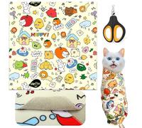 Mity rain Cat Grooming Supplies - Cat Wrap for Cutting Nails with Cat Nail Clipper, Cat Restraint for Nail Clipping to Anti-Runaway/Scratch/Bitten, Cat Swaddle Wrap for Calming & Holding Cat (XXLarge)