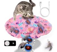 Mity rain Cat Interactive Toy, Cat Ball Toys for Indoor Cats Ball Jumping and Rolling in Pouch, Hide and Seek Cat Mat Toy Self Play for Boredom and Activating Natural Hunting Instincts Kitten Toys