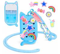 Mity rain Cat Silicone Case for Touchland Hand Sanitizer Spray, Portable Lanyard with Hanging Loops and 6 Cute Charms, Protective Hand Sanitizer Spray Case Accessory for Touch Land Mist 1FL. OZ