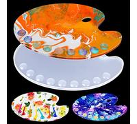 Mity rain Paint Pallet Tray Resin Mold, Oval Paint Palette Holder Silicone Epoxy Casting Mold with Thumb Hole for DIY Art Painting Tray, Artist Pallet, Painting Supplies, Oil Watercolor Craft