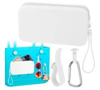 Mity rain Silicone Organizer for Bogg Bag Phone Holder, Accessories Set for Bogg Bag Contain 2PCS Key Holder and a Large Capacity Silicone Zipper Bag for Beach Bags Tote Bag, White