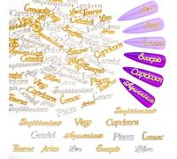 Mity rain Zodiac Nail Charms, 96pcs Twelve Constellation Charms Set Alloy for Nail Art Decoration (Gold, Silver)