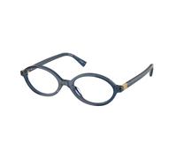Miu Miu Donna MU 01XV 08Q1O1 Montature da vista Acetato Blu Trasparente Rotonda Normale