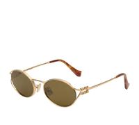 Miu Miu Eyewear Women's 52YS Logo Sunglasses Brass Gold