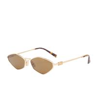 Miu Miu Eyewear Women's 56ZS Logo Sunglasses Gold/Dark Brown