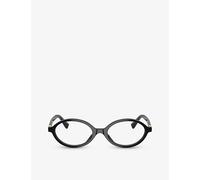 Miu Miu Miu Miu Mu 01Xv Oval-Frame Acetate Eyeglasses Black