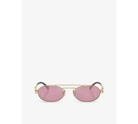 Miu Miu Miu Miu Mu 54Zs Oval-Frame Metal Sunglasses Gold