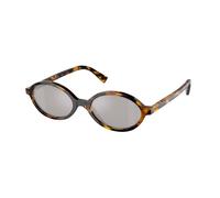 Miu Miu MU 04ZS VAU07F Woman Sunglasses Acetate Turtle Grey Round Mirrored