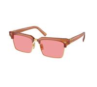 Miu Miu MU 10ZS 15T1D0 Woman Sunglasses Acetate Brown Pink Squared Normal