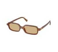 Miu Miu MU 11ZS 22I10R Woman Sunglasses Acetate Brown Yellow Squared Normal