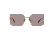 Miu Miu Woman MU 54YS 5AK06I Sunglasses Metal Gold Brown Geometric Normal