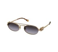 Miu Miu Woman Miu Miu MU 54ZS 7OE5D1 Sunglasses Metal Gold Grey Round Normal Shaded