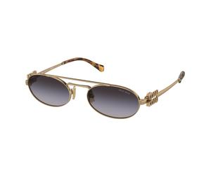 Miu Miu MU 54ZS 7OE5D1 Woman Sunglasses Metal Gold Grey Round Normal Shaded