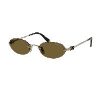 Miu Miu MU A54S 26C09Z Woman Sunglasses Metal Gold Brown Round Normal