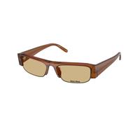 Miu Miu MU B07S 22I10R Woman Sunglasses Acetate Brown Yellow Squared Normal