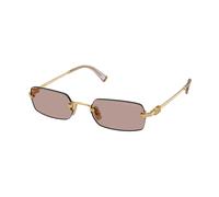 Miu Miu MU B50S 5AK20I Woman Sunglasses Metal Gold Brown Squared Normal