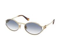 Miu Miu MU 52YS ZVN80O Woman Sunglasses Metal Gold Blue Round Normal Nuanced