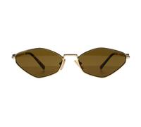 Miu Miu Oval Gold Dark Brown Mu 56Zs Gold One Size