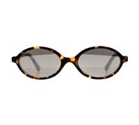 Miu Miu Oval Honey Havana Light Grey Silver Mirror Mu 04Zs In Brown Brown