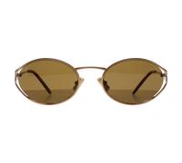Miu Miu Oval Womens Brass Gold Dark Brown MU52YS Metal - One Size