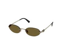 Miu Miu Woman Sunglass MU A54S - Frame color: Old Gold, Lens color: Dark Brown