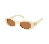 Miu Miu Woman MU 06ZS 21D90Q Sunglasses Acetate White Brown Round Normal